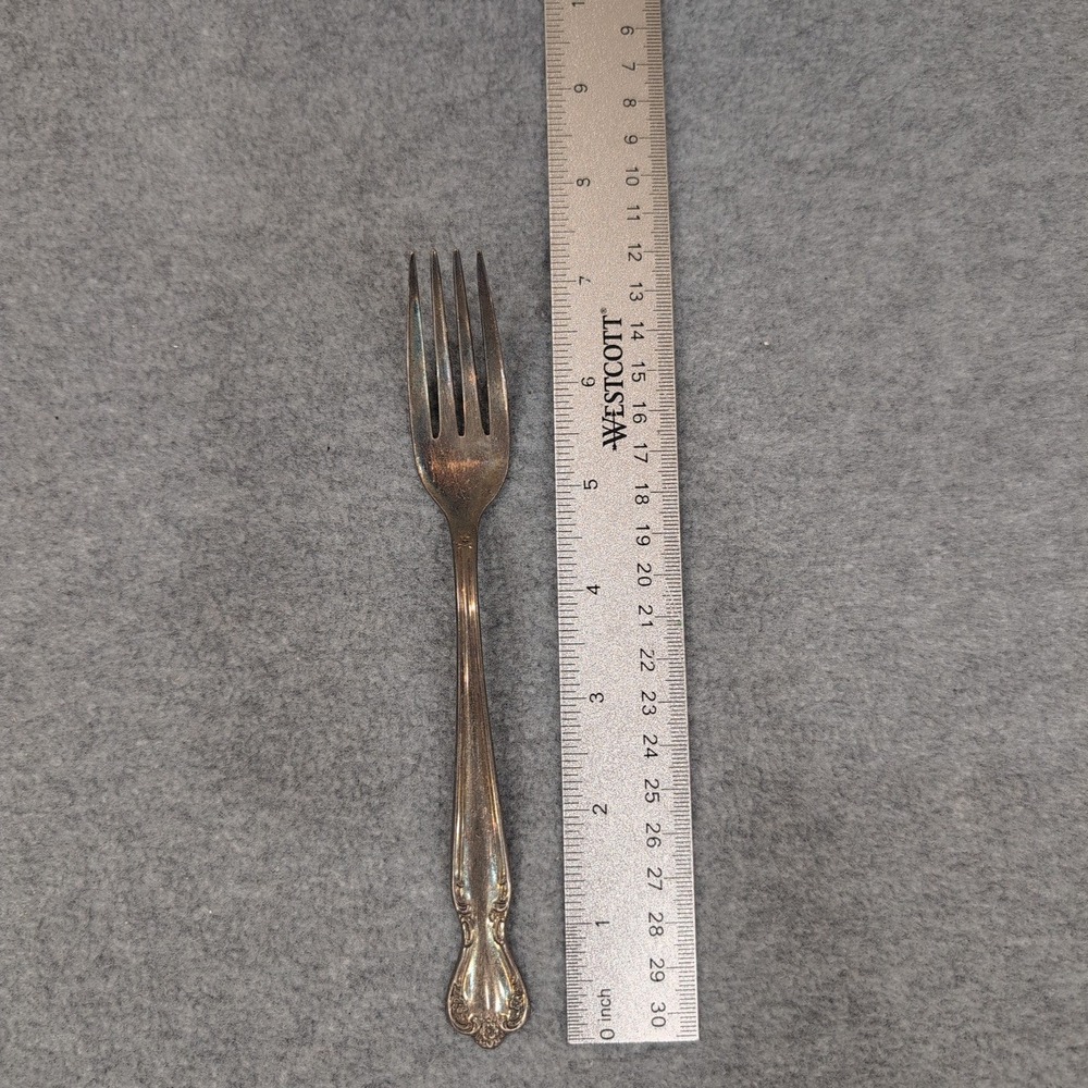 Rogers & Bro. Reinforced Plate Serving Fork Silver Tone Ornate Handle - Picture 2 of 5